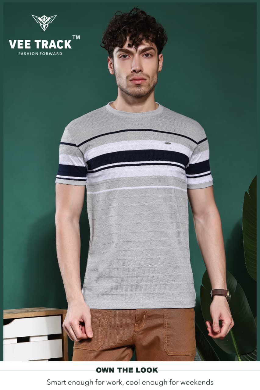 Vol No V2212 Vee Track Auto Stripes Mens Tshirts Exporter Ahmedabad