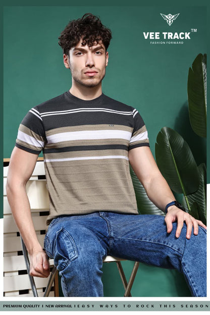 Vol No V2212 Vee Track Auto Stripes Mens Tshirts Exporter Ahmedabad