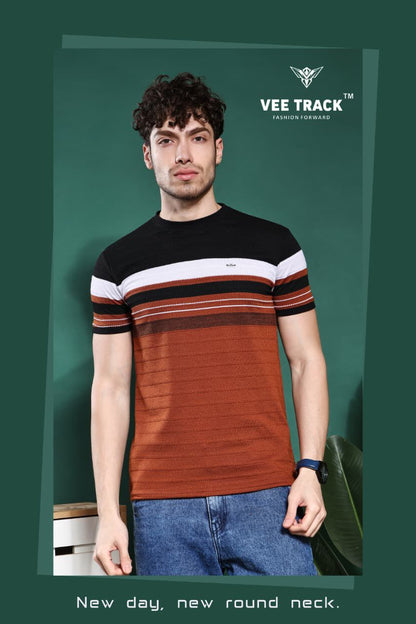 Vol No V2212 Vee Track Auto Stripes Mens Tshirts Exporter Ahmedabad