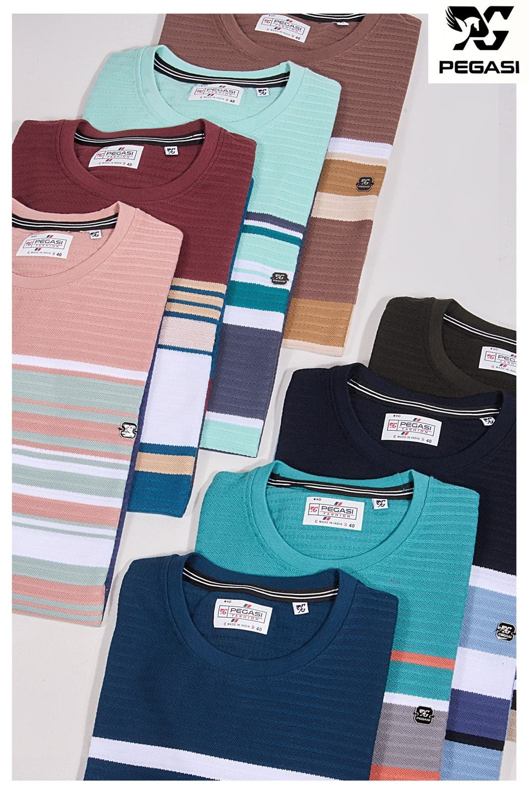 Vol P267 Pegasi Jacquard Mens Tshirts Manufacturer Gujarat