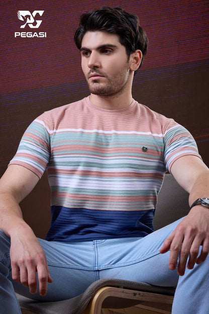 Vol P267 Pegasi Jacquard Mens Tshirts Manufacturer Gujarat