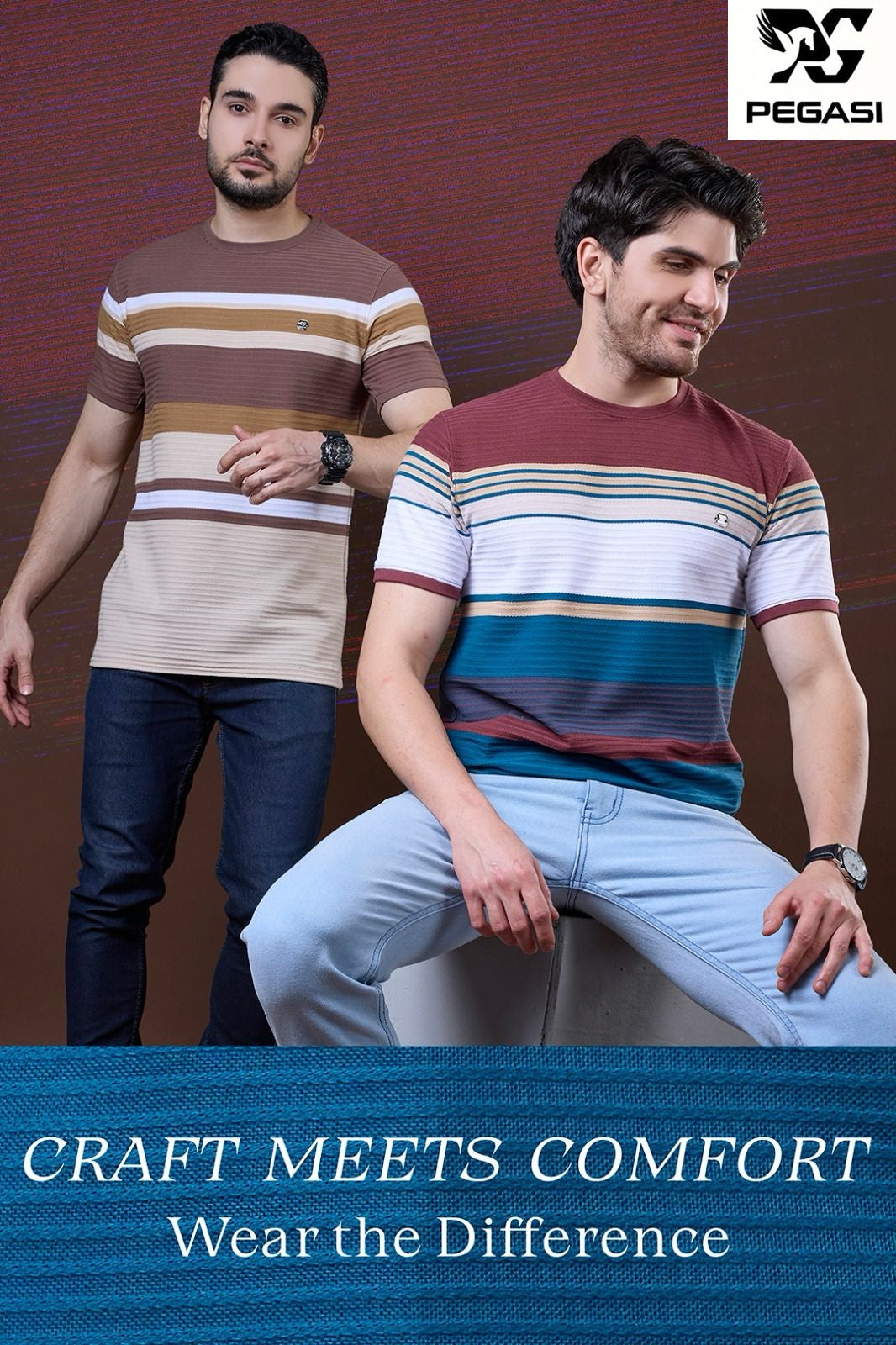 Vol P267 Pegasi Jacquard Mens Tshirts Manufacturer Gujarat