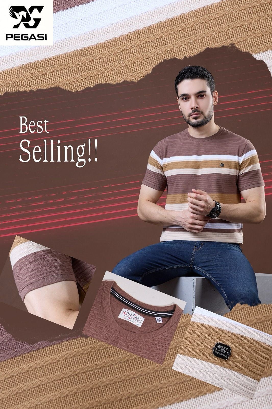 Vol P267 Pegasi Jacquard Mens Tshirts Manufacturer Gujarat