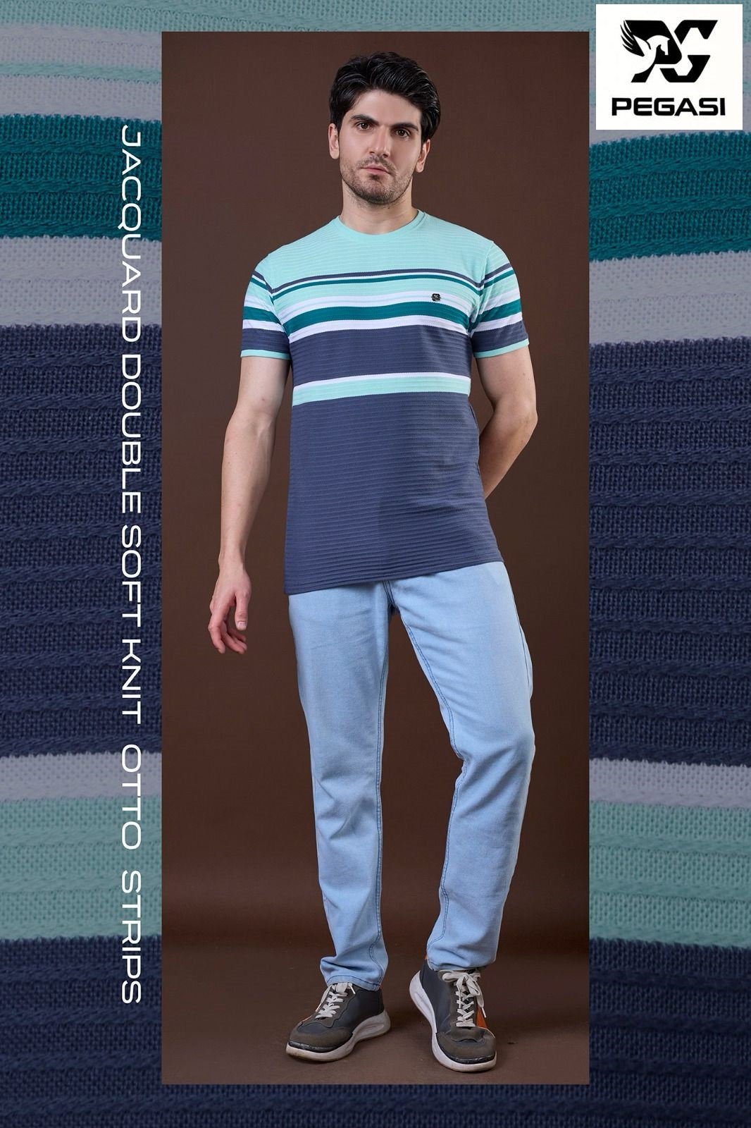 Vol P267 Pegasi Jacquard Mens Tshirts Manufacturer Gujarat