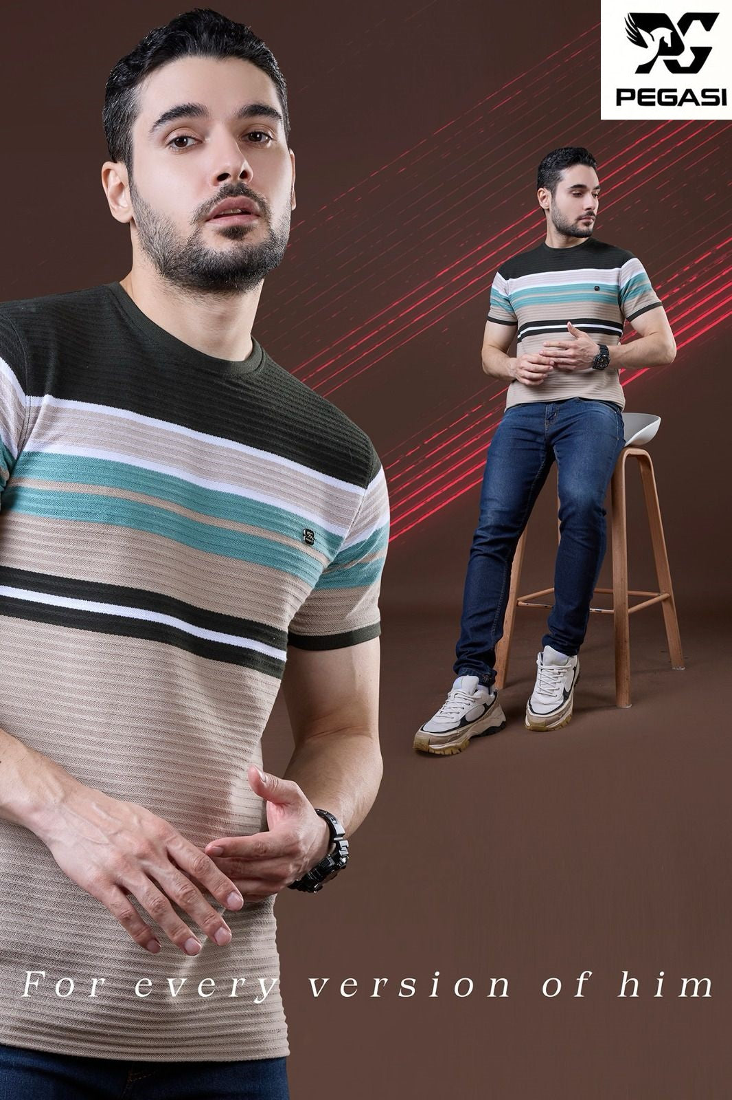 Vol P267 Pegasi Jacquard Mens Tshirts Manufacturer Gujarat