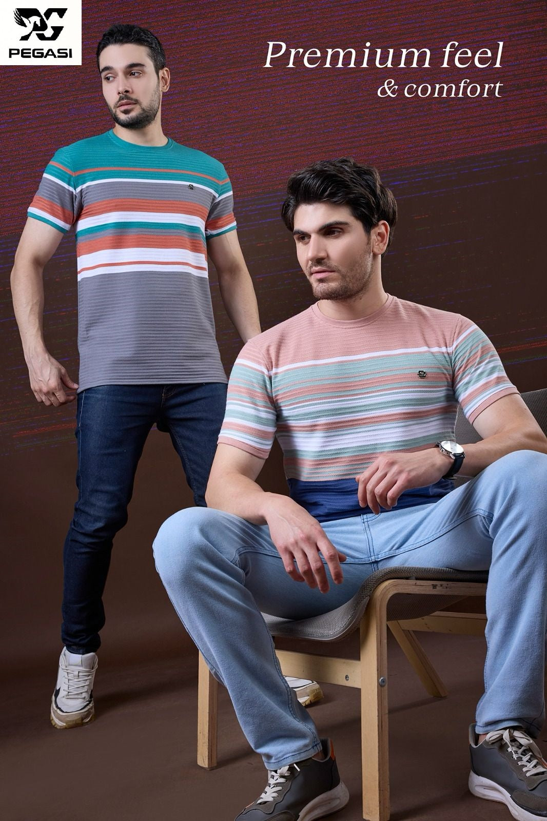 Vol P267 Pegasi Jacquard Mens Tshirts Manufacturer Gujarat