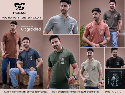 Vol P 343 Pegasi Lycra Mens Tshirts Wholesaler Ahmedabad
