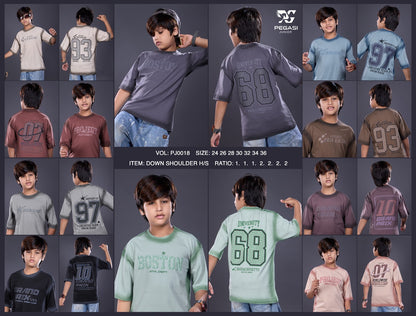 Vol Pj0018 Down Shoulder Pegasi Canvas Boys Tshirt Exporter Gujarat