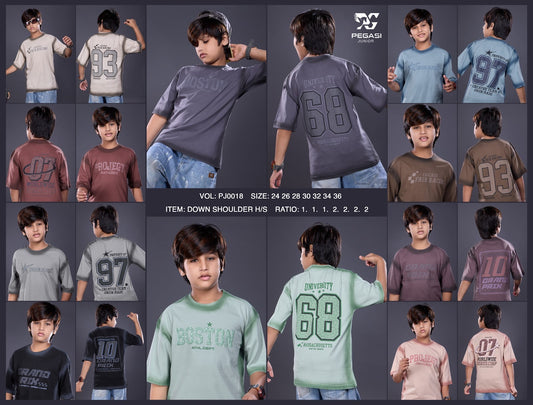 Vol Pj0018 Down Shoulder Pegasi Canvas Boys Tshirt Exporter Gujarat