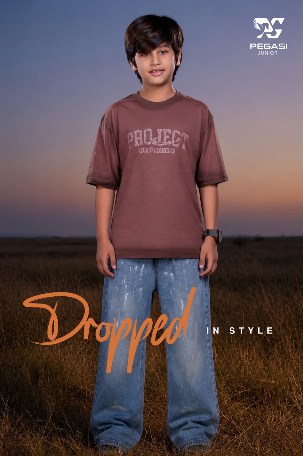 Vol Pj0018 Down Shoulder Pegasi Canvas Boys Tshirt Exporter Gujarat