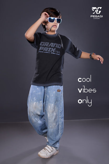 Vol Pj0018 Down Shoulder Pegasi Canvas Boys Tshirt Exporter Gujarat