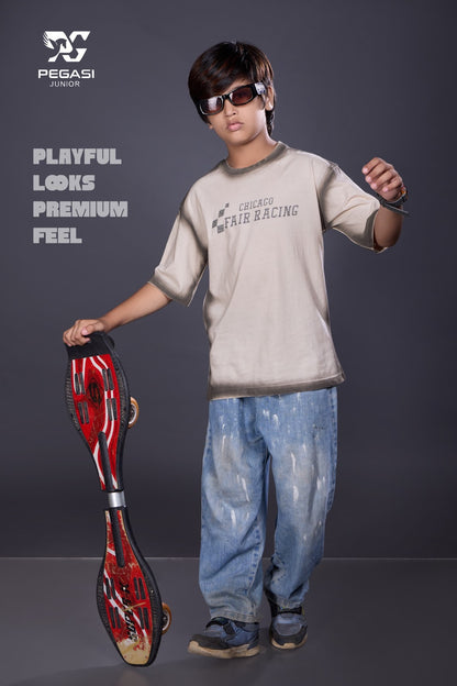 Vol Pj0018 Down Shoulder Pegasi Canvas Boys Tshirt Exporter Gujarat