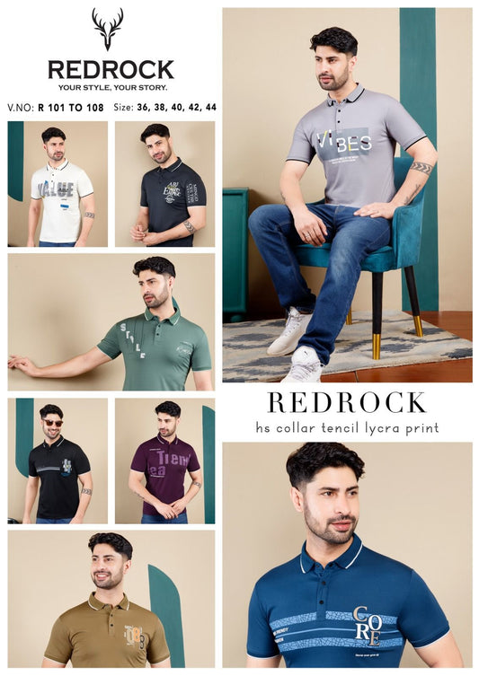 Vol R 101 To 108 Redrock Tencil Lycra Mens Tshirts Supplier