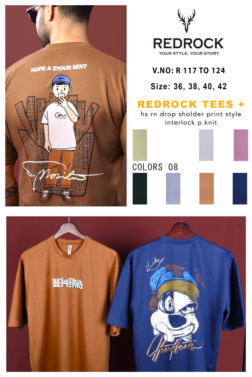 Vol R 117 To 124 Redrock Knit Mens Tshirts Supplier Ahmedabad