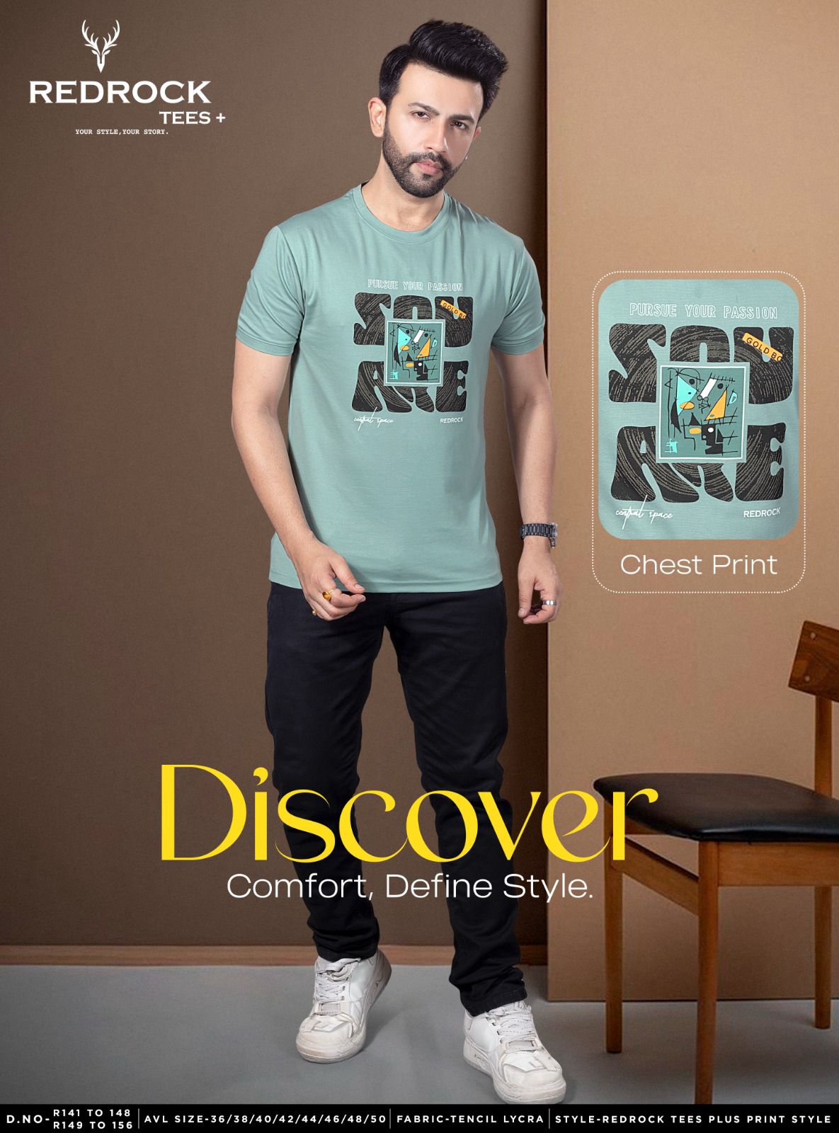 Vol R 141-148 Redrock Tencil Lycra Mens Tshirts Manufacturer Gujarat