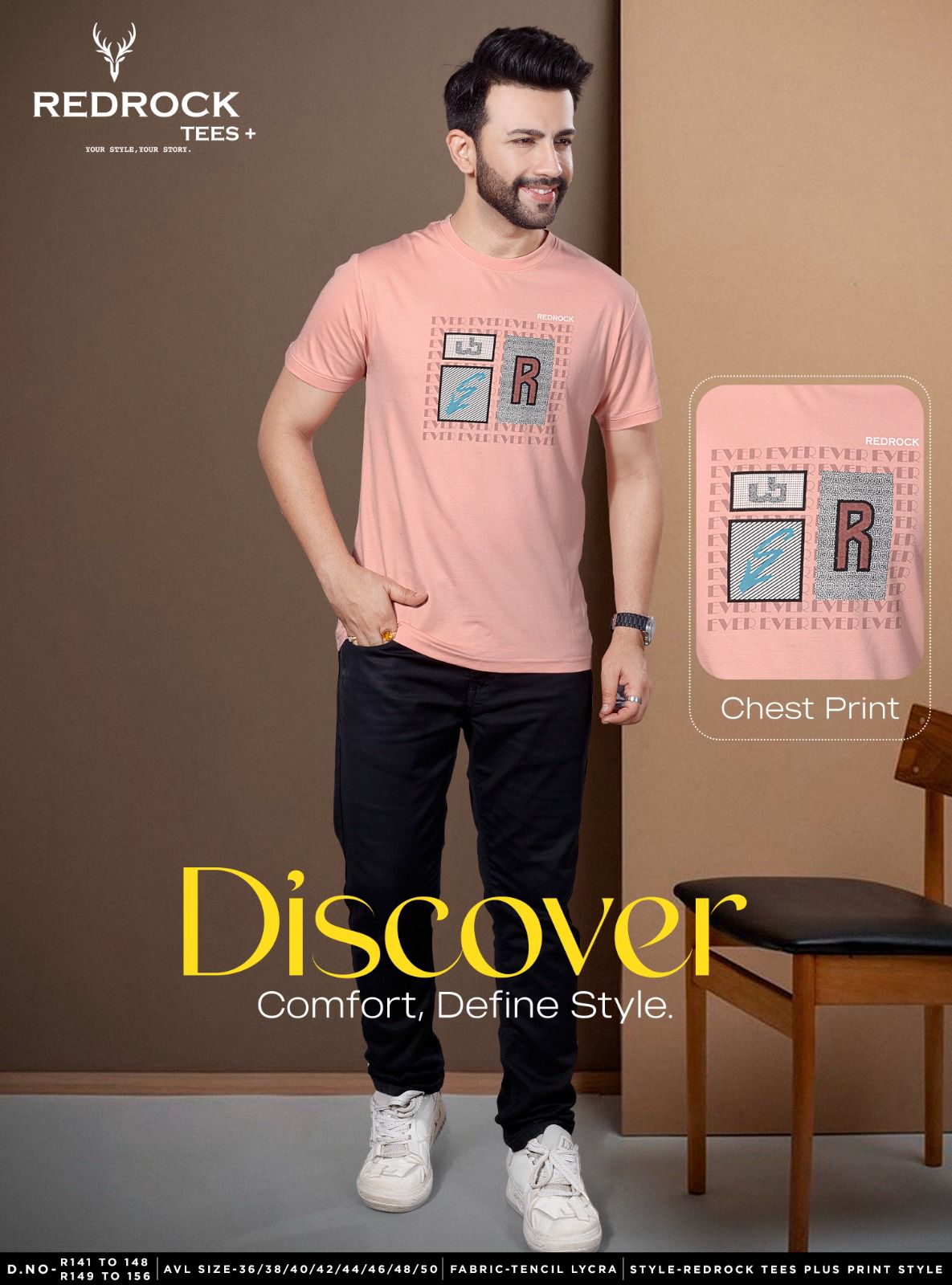 Vol R 141-148 Redrock Tencil Lycra Mens Tshirts Manufacturer Gujarat