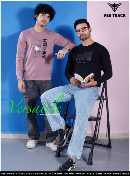 Vol V2121 Vee Track Cotton Looper Mens Tshirts Wholesale Price