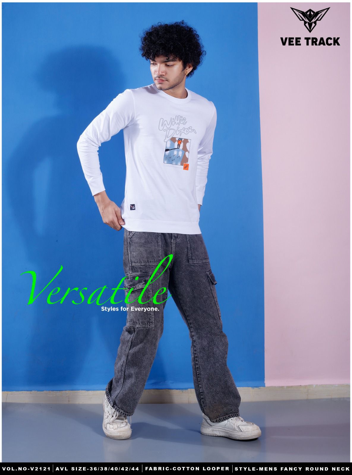 Vol V2121 Vee Track Cotton Looper Mens Tshirts Wholesale Price