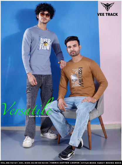 Vol V2121 Vee Track Cotton Looper Mens Tshirts Wholesale Price