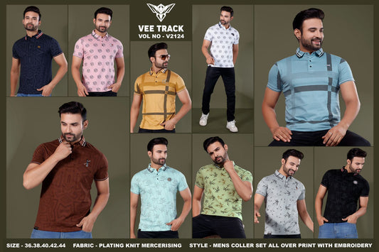 Vol V2124 Vee Track Knit Mens Tshirts Wholesaler Ahmedabad