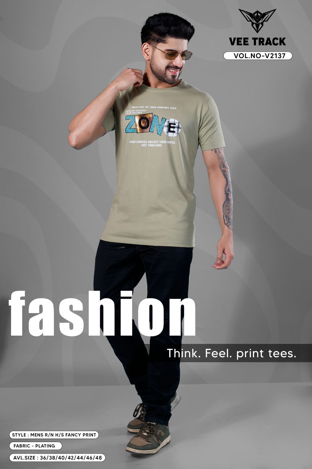 Vol V2137 Vee Track Mens Tshirts Supplier