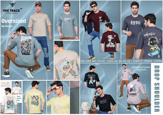 Vol V2163 Vee Track Tencil Lycra Mens Tshirts Supplier Ahmedabad