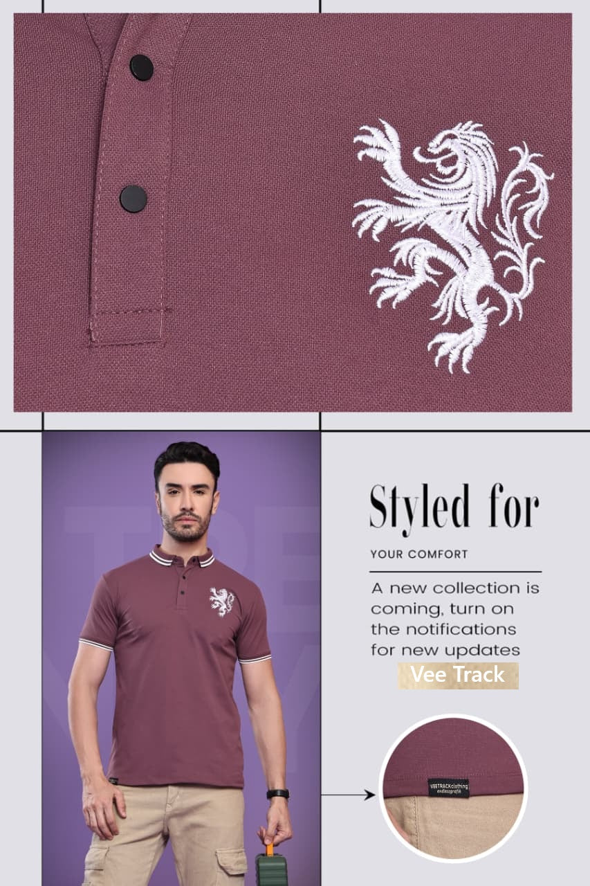 Vol V2191 Chest Embroidery Vee Track Cotton Mens Tshirts Supplier Ahmedabad