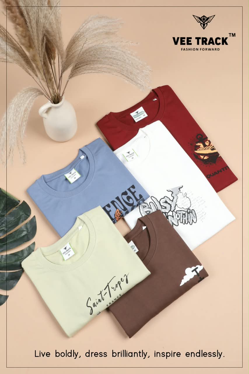 Vol V2285 Vee Track Cotton Looper Mens Tshirts Exporter Ahmedabad