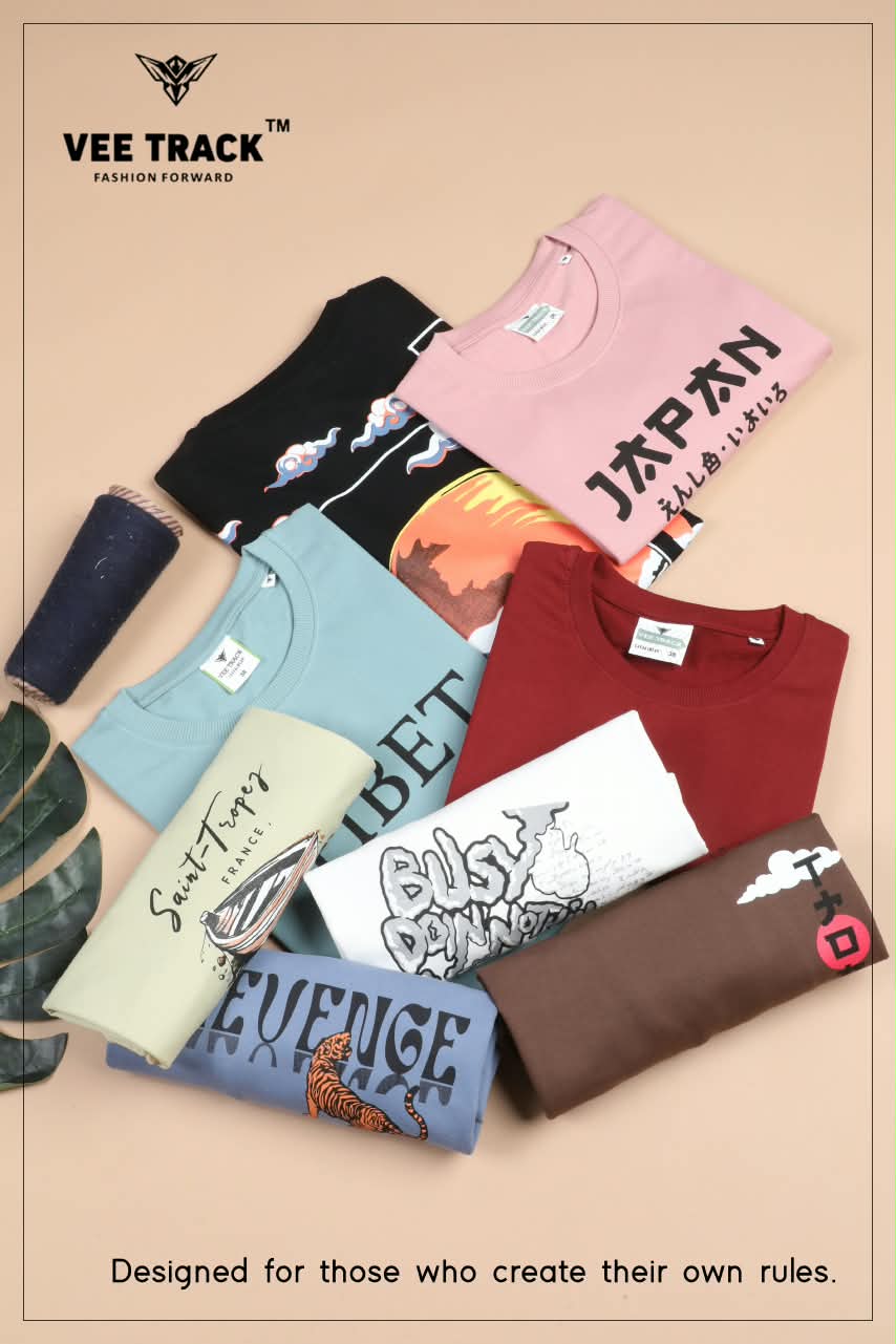 Vol V2285 Vee Track Cotton Looper Mens Tshirts Exporter Ahmedabad