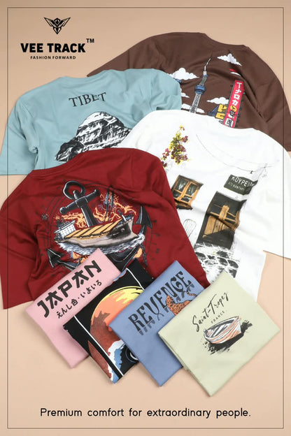 Vol V2285 Vee Track Cotton Looper Mens Tshirts Exporter Ahmedabad