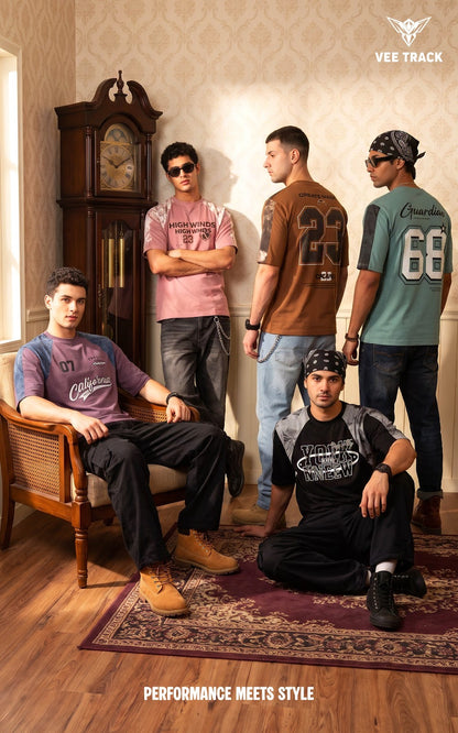 Vol V2290 Down Shoulder Vee Track Canvas Mens Tshirts Manufacturer India