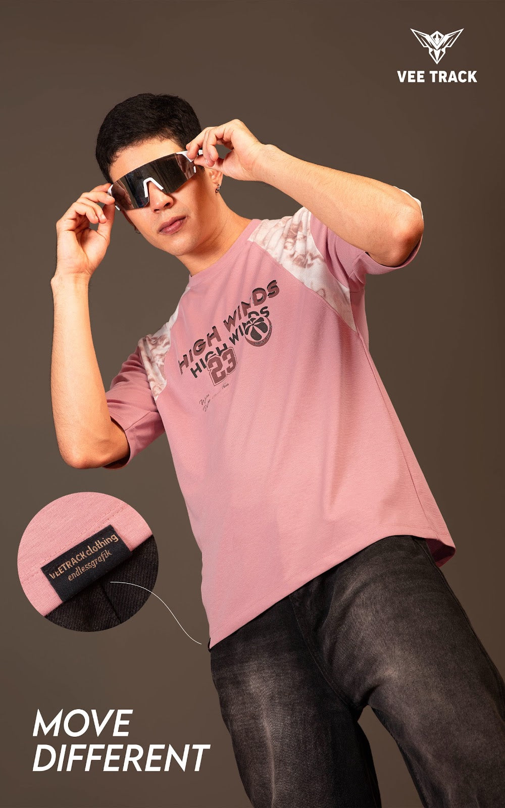 Vol V2290 Down Shoulder Vee Track Canvas Mens Tshirts Manufacturer India