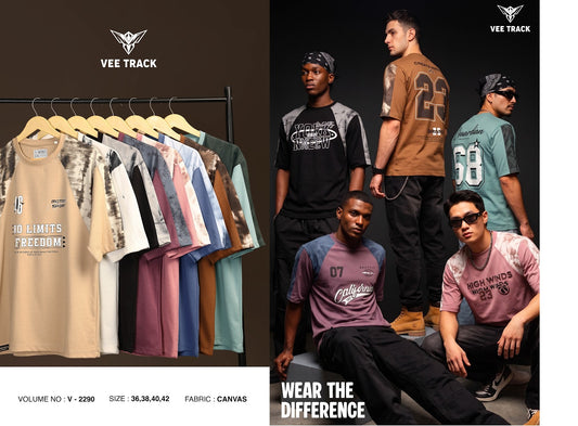 Vol V2290 Down Shoulder Vee Track Canvas Mens Tshirts Manufacturer India