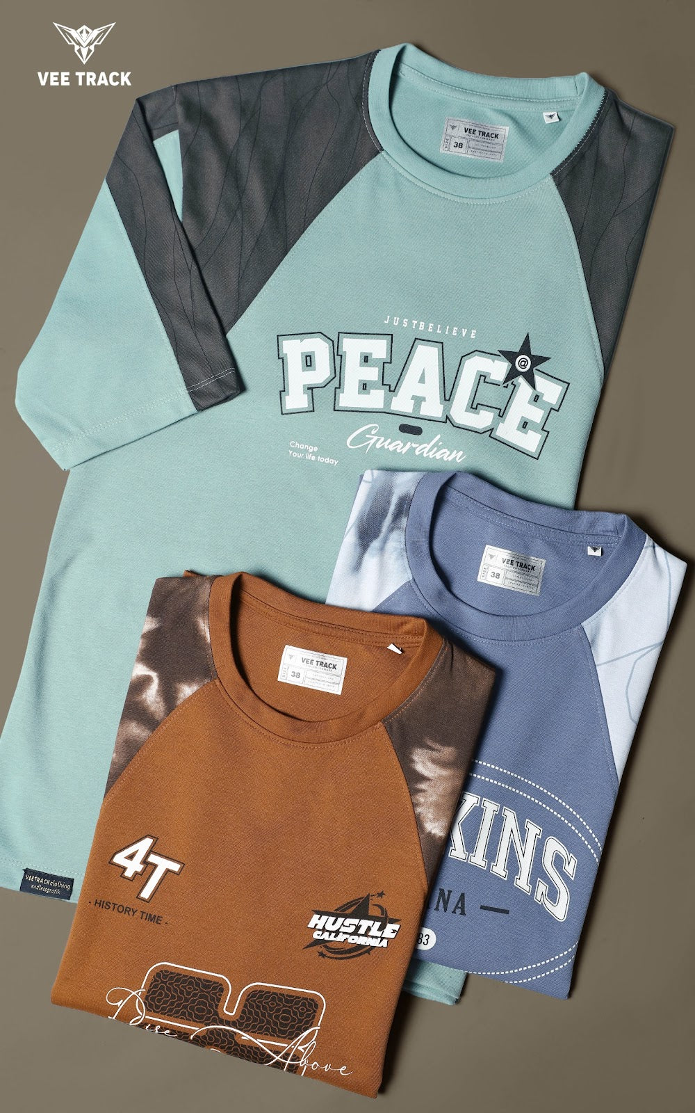 Vol V2290 Down Shoulder Vee Track Canvas Mens Tshirts Manufacturer India