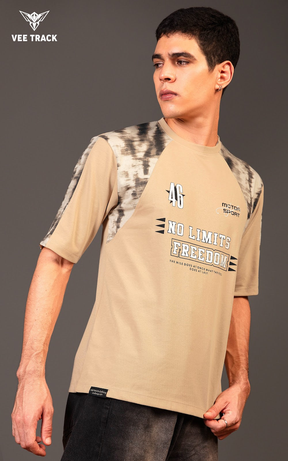 Vol V2290 Down Shoulder Vee Track Canvas Mens Tshirts Manufacturer India
