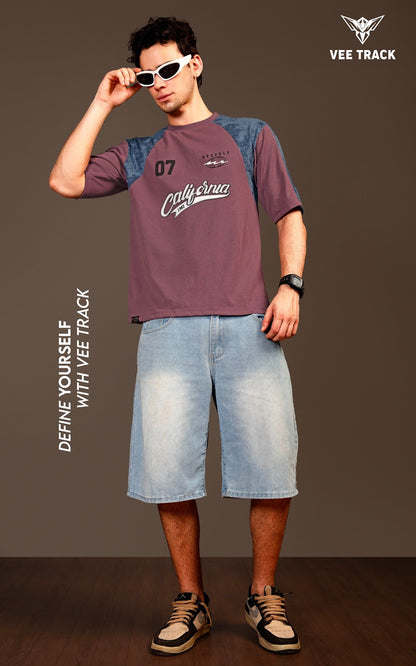 Vol V2290 Down Shoulder Vee Track Canvas Mens Tshirts Manufacturer India