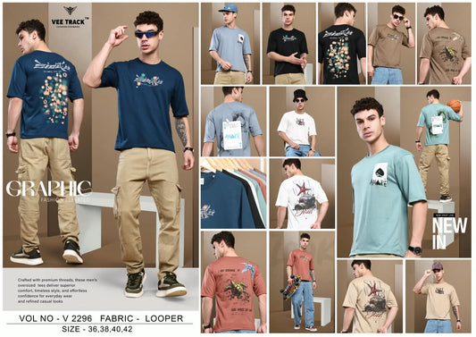 Vol V2296 Down Shoulder Vee Track Looper Mens Tshirts Manufacturer Ahmedabad