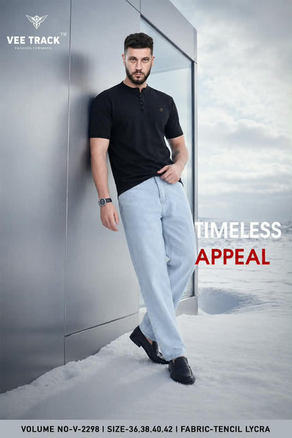 Vol V2298 Vee Track Tencil Lycra Mens Tshirts Manufacturer India
