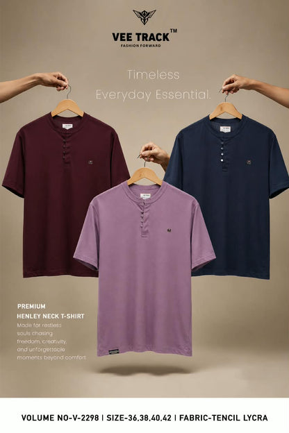 Vol V2298 Vee Track Tencil Lycra Mens Tshirts Manufacturer India