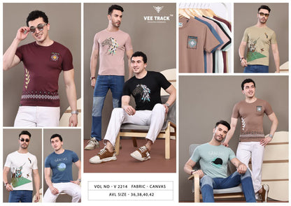 Vol V 2214 Vee Track Canvas Mens Tshirts Wholesaler Gujarat