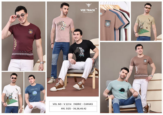 Vol V 2214 Vee Track Canvas Mens Tshirts Wholesaler Gujarat