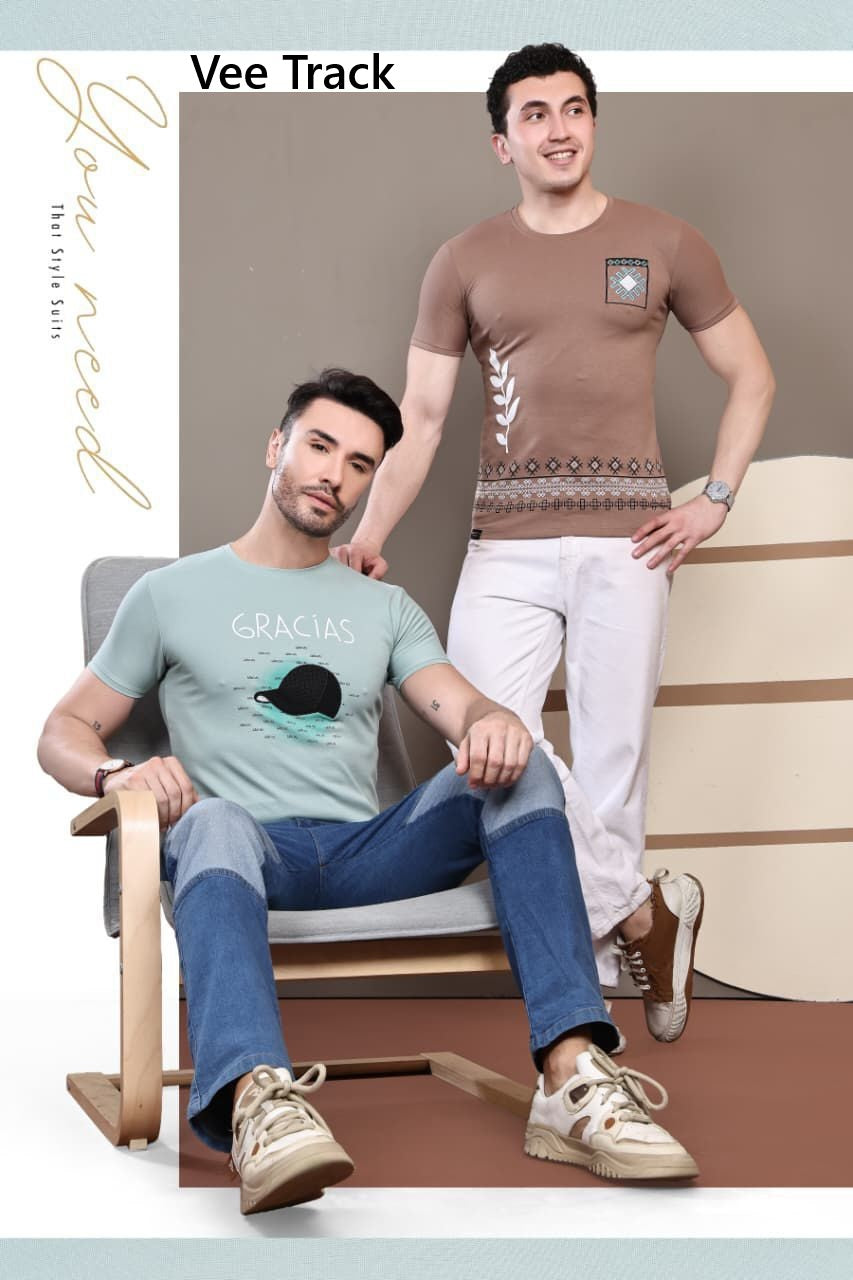 Vol V 2214 Vee Track Canvas Mens Tshirts Wholesaler Gujarat
