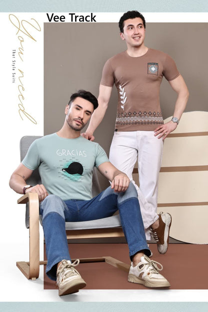 Vol V 2214 Vee Track Canvas Mens Tshirts Wholesaler Gujarat