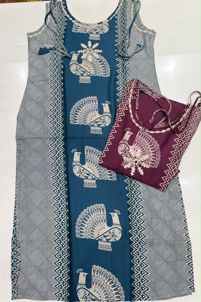 Vollyball Anjish Vetican Kurti Plazzo Set Exporter Gujarat