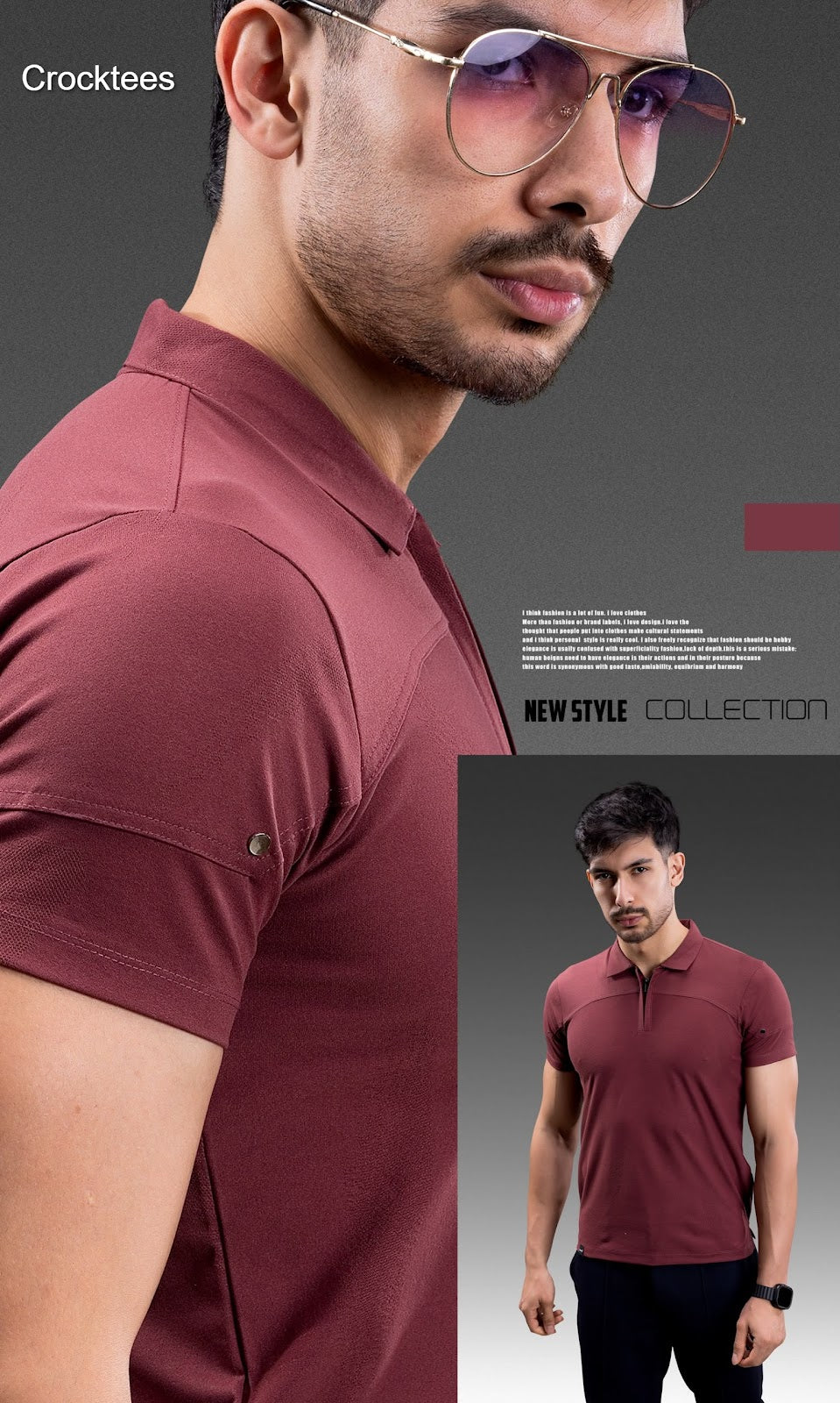 Volo Mti 3090 Zip Style Crocktees Imported Mens Tshirts Wholesale Price