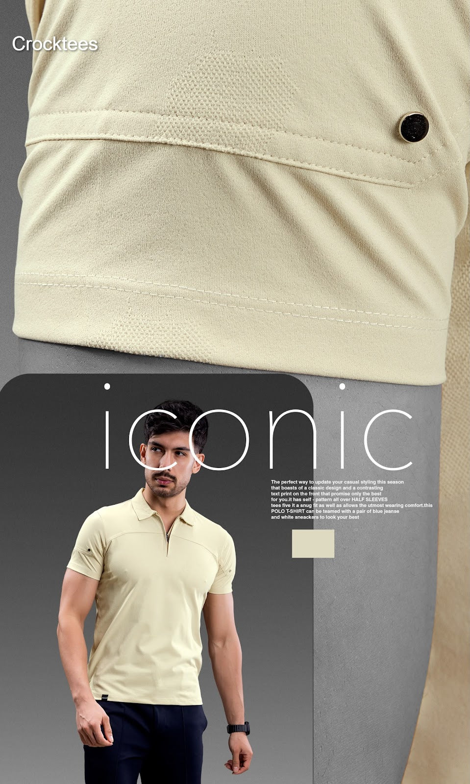 Volo Mti 3090 Zip Style Crocktees Imported Mens Tshirts Wholesale Price