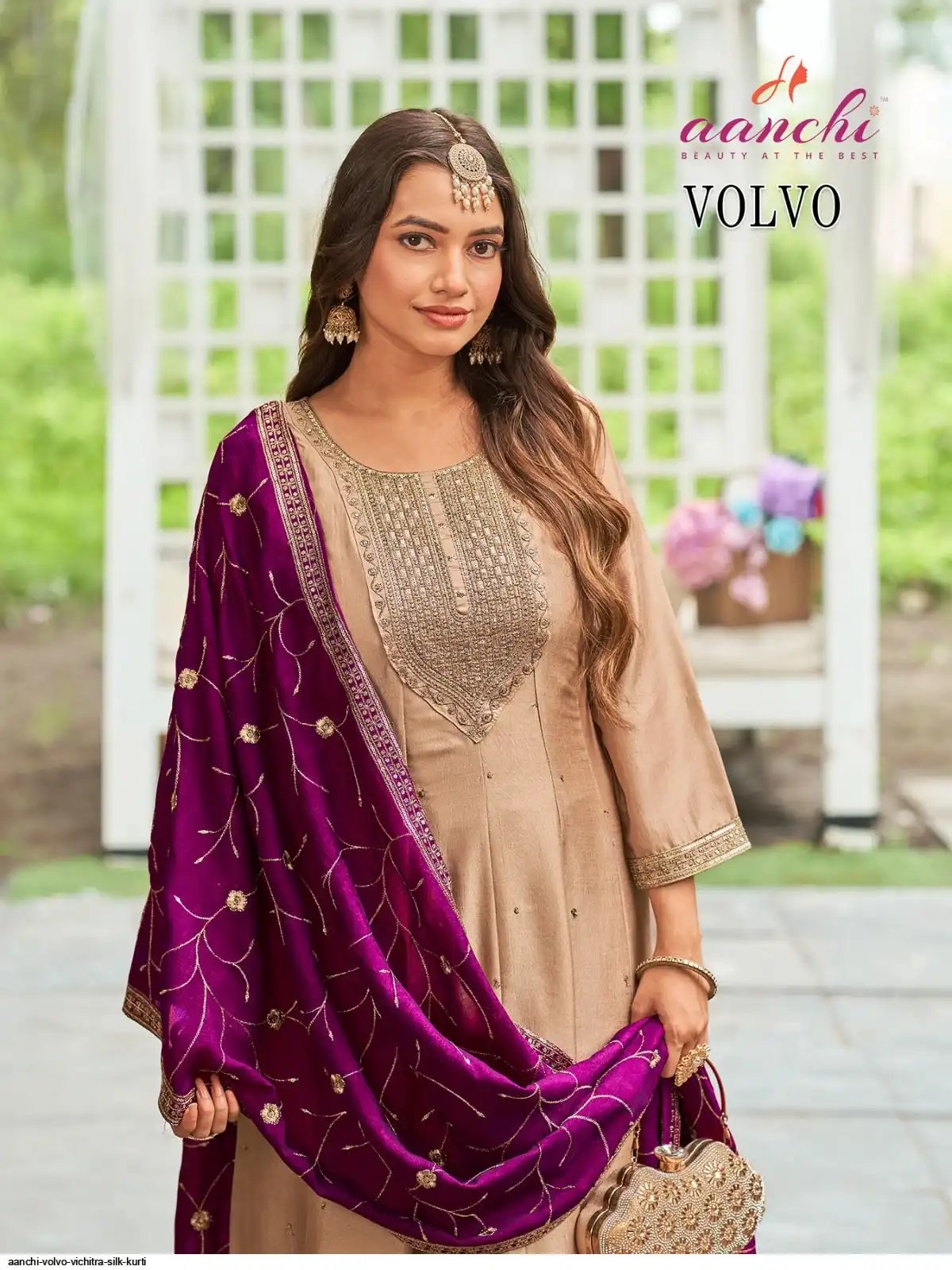 Volvo 2025 Aanchi Vichitra Silk Readymade Pant Style Suits Wholesale Price