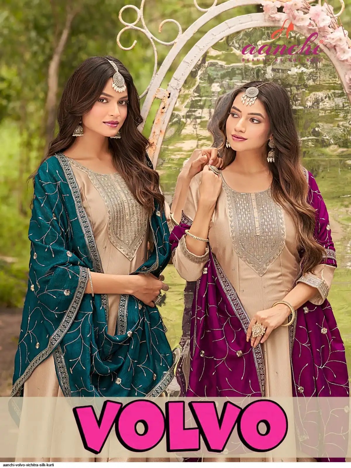 Volvo 2025 Aanchi Vichitra Silk Readymade Pant Style Suits Wholesale Price