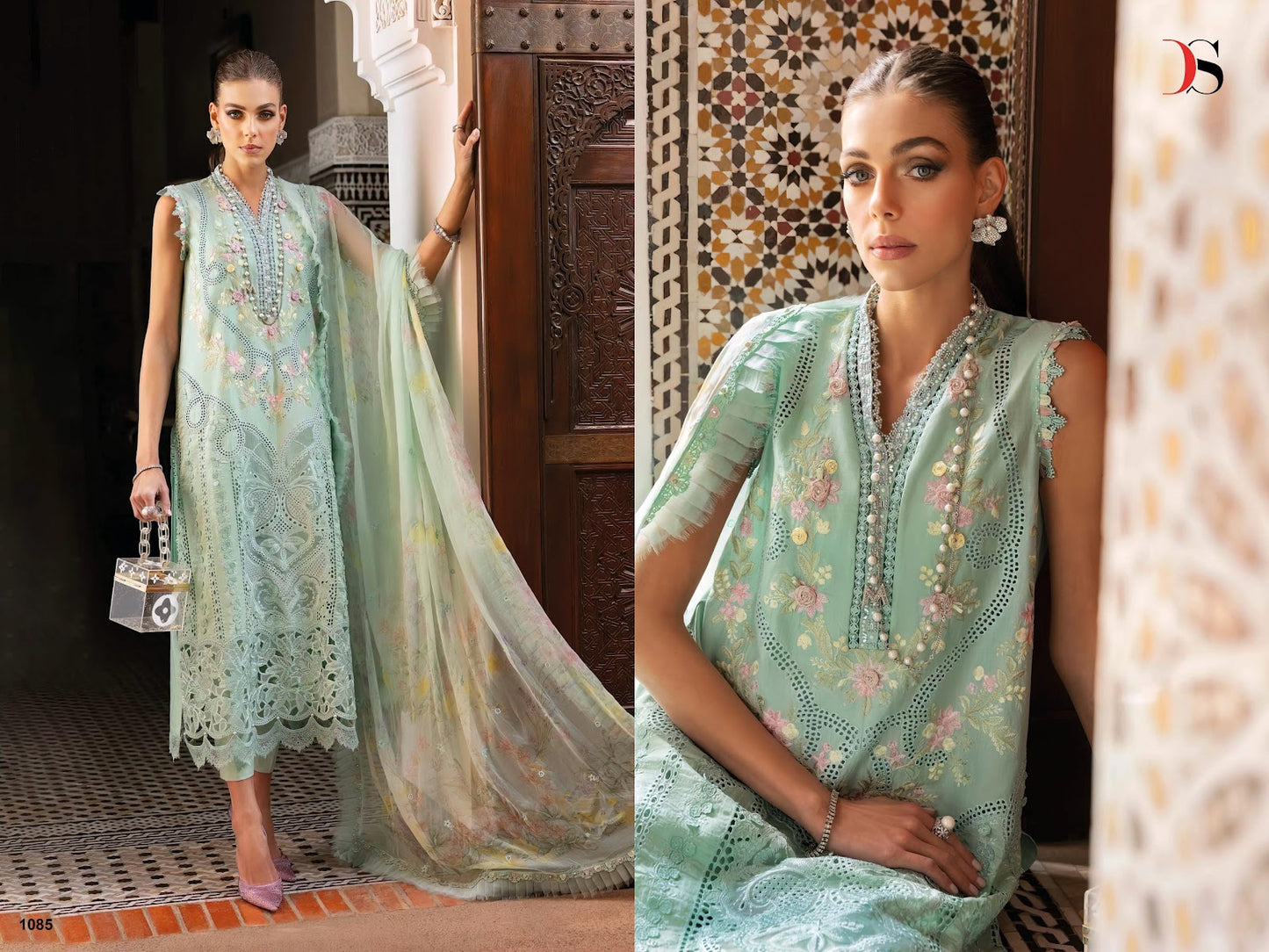 Voyage Lawn 25 Maria B Deepsy Pure Cotton Pakistani Patch Work Suits Wholesaler Gujarat