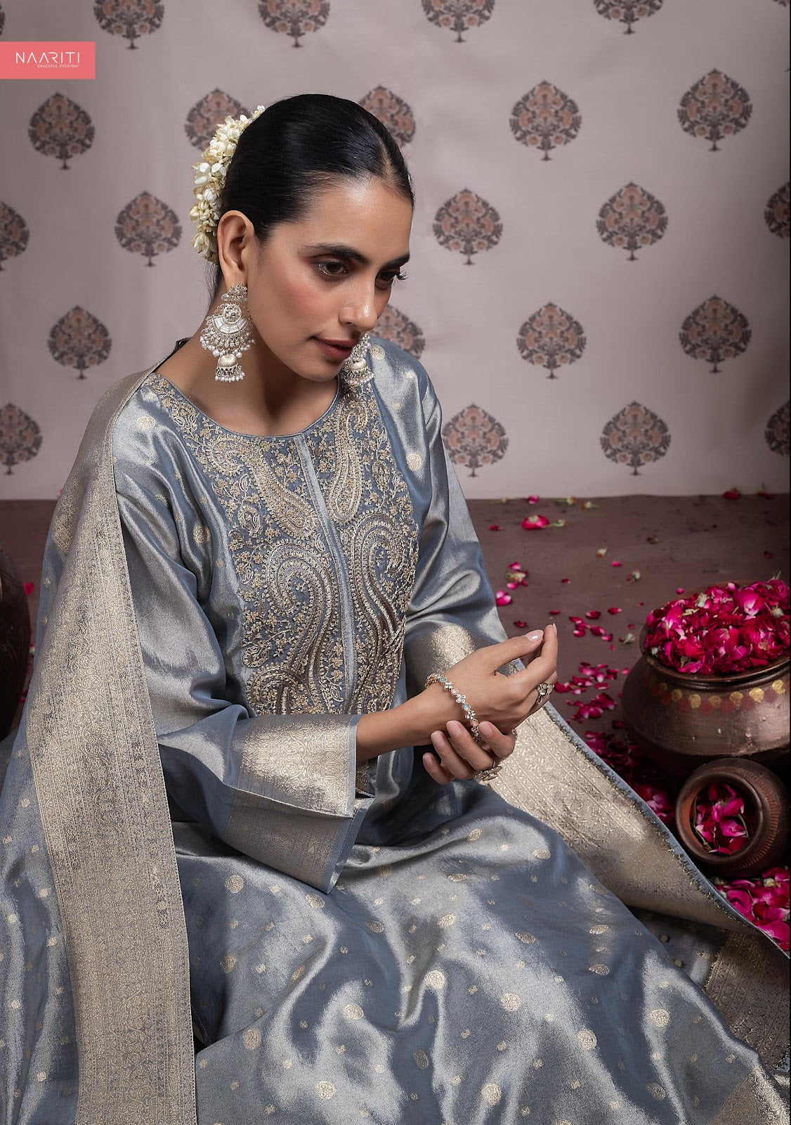 Vraaya Naariti Kanjivaram Silk Pant Style Suits Wholesale Price